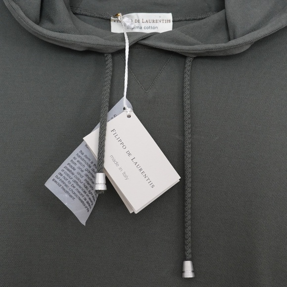 NWT Filippo De Laurentiis 100% Cotton Men Khaki Sweatshirt/Hoodie US L/EU 52 - Picture 2 of 6